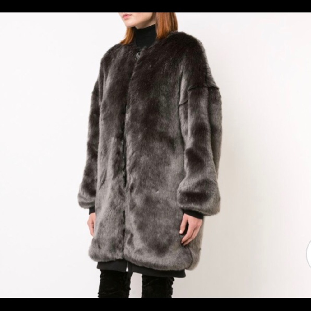 Nicole Miller Zipped Up Faux Fur Jacket - Picture 4 of 8